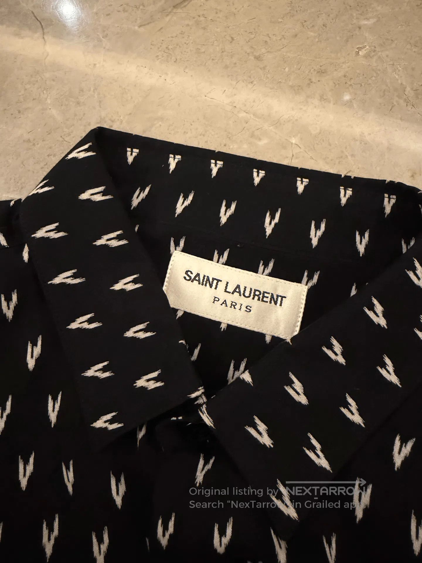Saint Laurent Paris Saint Laurent Black Lightning Silk Shirt. Size US M / EU 48-50 / 2 - 2 Thumbnail