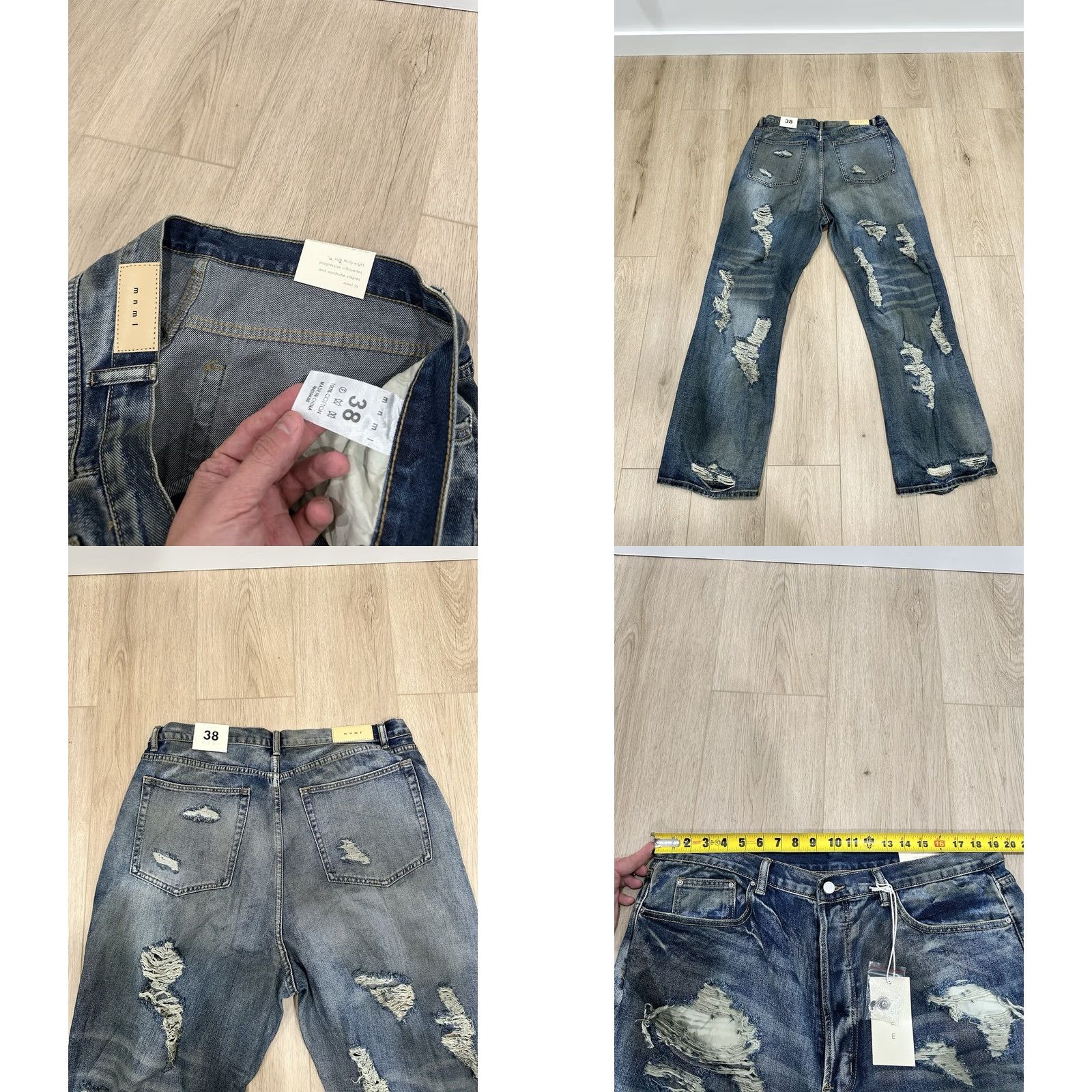 MNML MNML Men's ULtra Baggy Decimated Denim Jeans Blue 38x33 Denim Baggy Jeans Mens 38 33 Blue NWT MNML Pants Regular Cotton Size US 38 / EU 54 - 8 Thumbnail