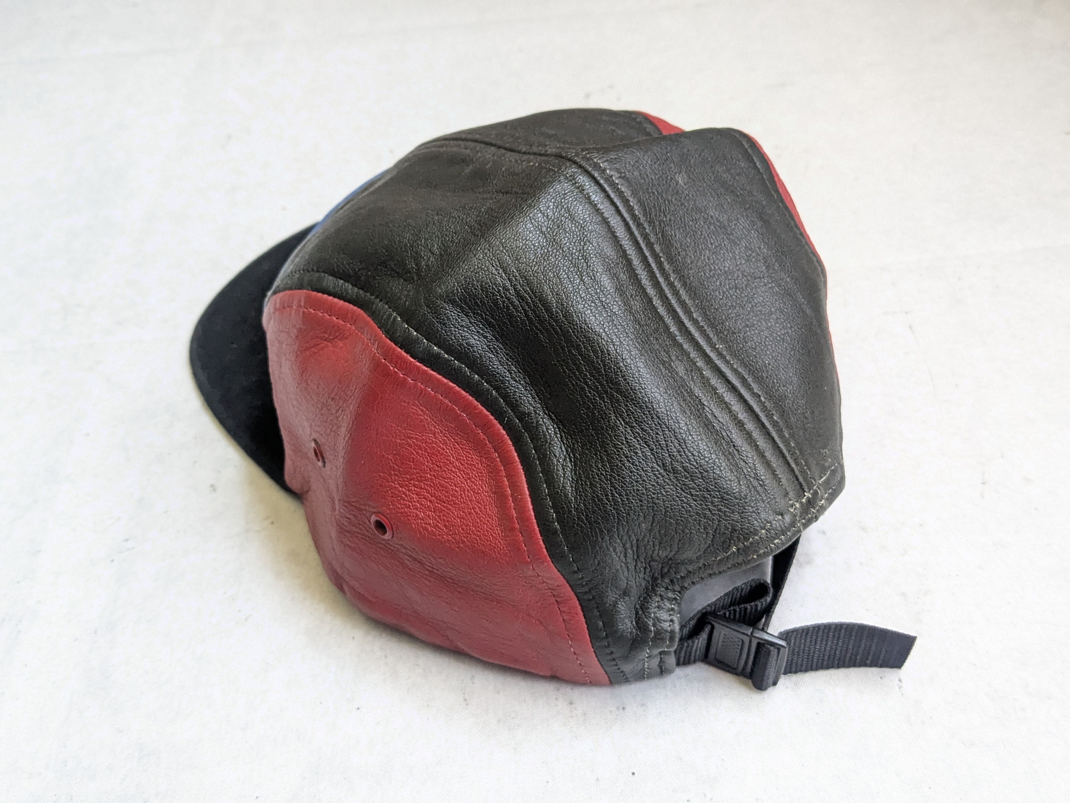 Supreme Supreme Camp Cap Hat 5 Panel Leather Suede Red Blue Size ONE SIZE - 7 Thumbnail