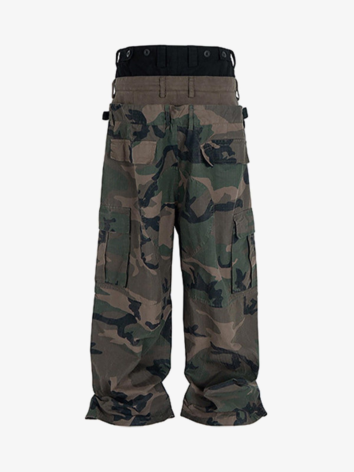Japanese Brand Three-Waist Splicing Camouflage Cargo Buckle Waist Overalls Size US 32 / EU 48 - 2 Thumbnail