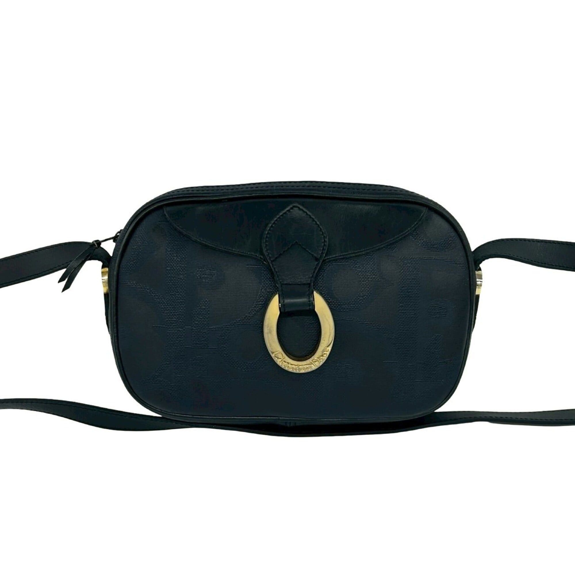 Dior Christian Dior Vintage Trotter Pattern Leather Shoulder Bag/Pouch, Navy, 77-10 Size ONE SIZE - 1 Thumbnail