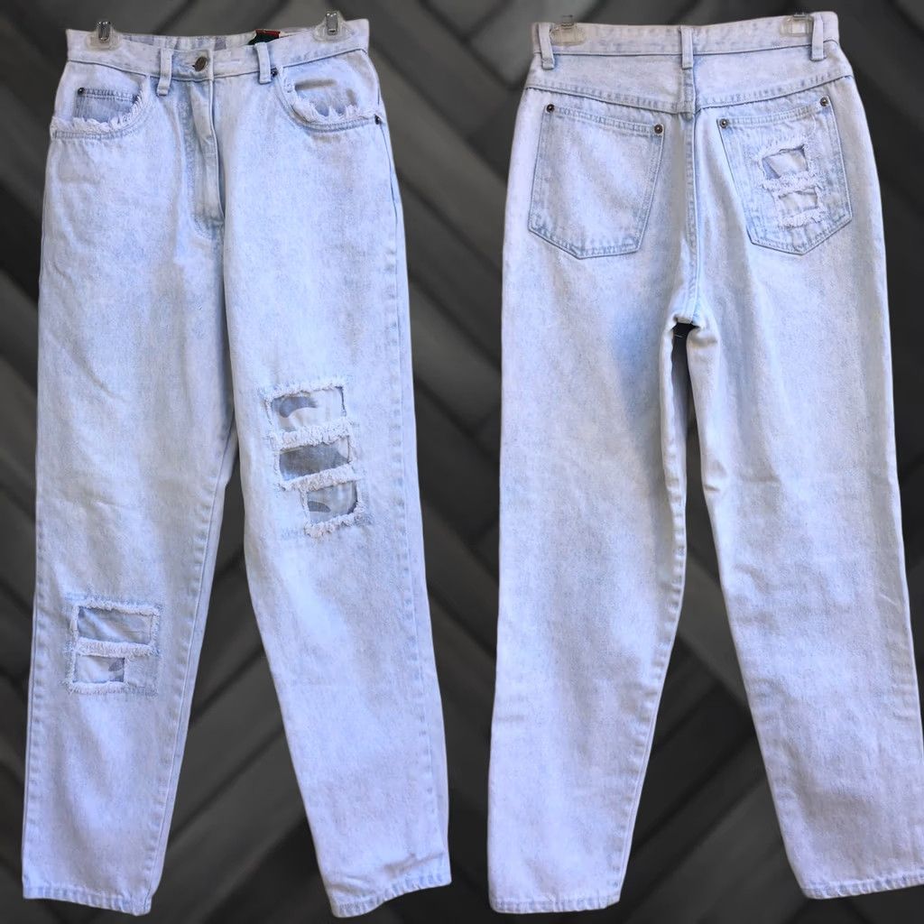 Vintage VINTAGE Stefano International Acid Wash High Waist Tapered Leg Jeans 28" 80s 90s Denim Blue Women Mens Jeans Size 32" / US 10 / IT 46 - 1 Thumbnail