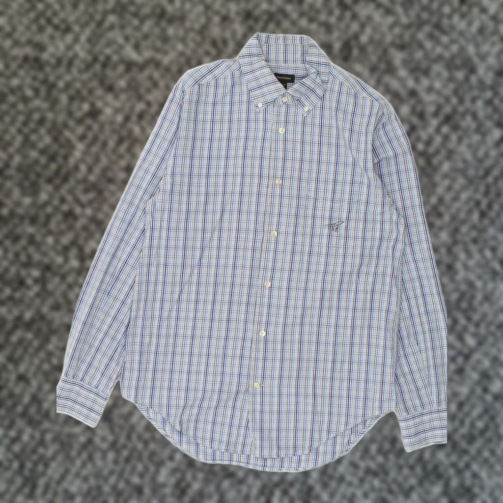 Vintage HENRY COTTONS Mens Shirt Medium Blue Check Size 39 Size US M / EU 48-50 / 2 - 1 Thumbnail