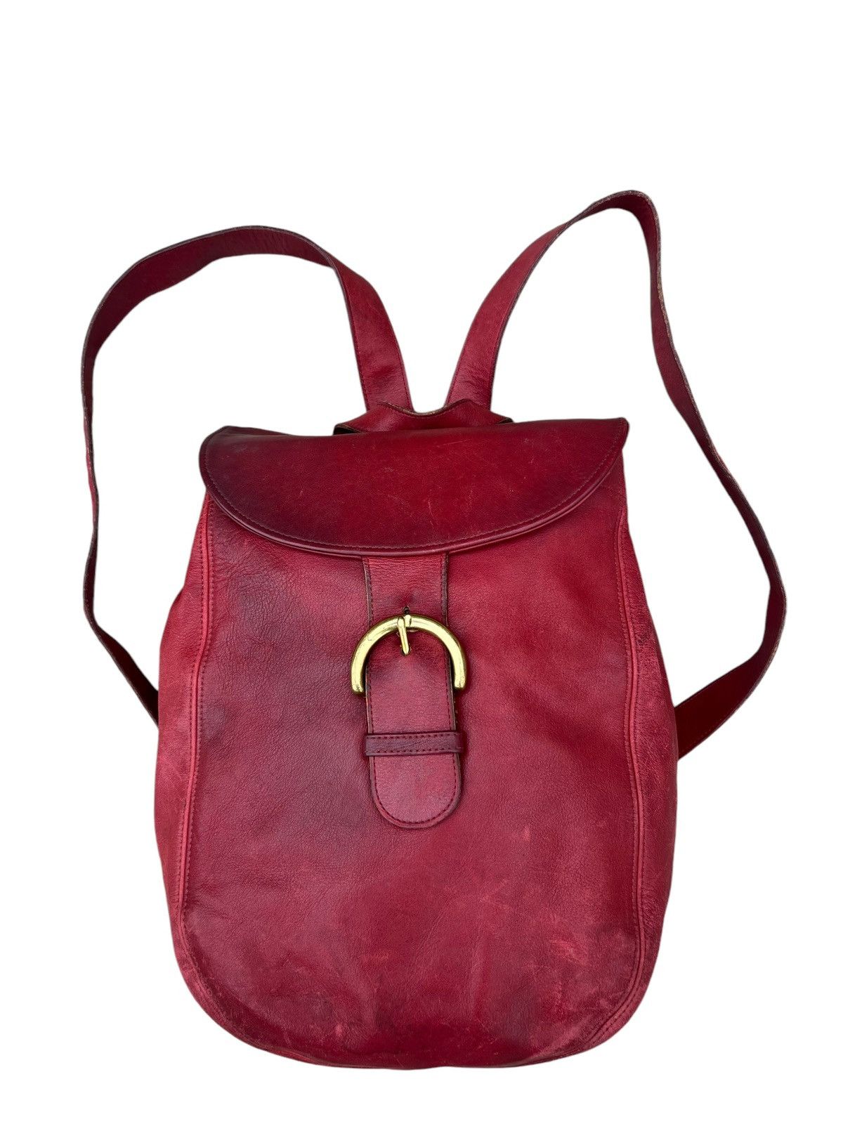 Coach Vintage 90s Coach Faded Patina Leather Backpack Bag Size ONE SIZE - 6 Thumbnail