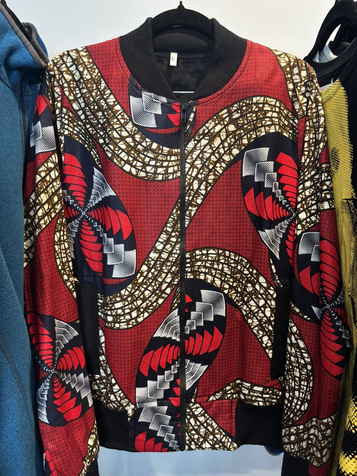 Japanese Brand Japanese Red Patterned Bomber 🐲 Size US L / EU 52-54 / 3 - 13 Thumbnail