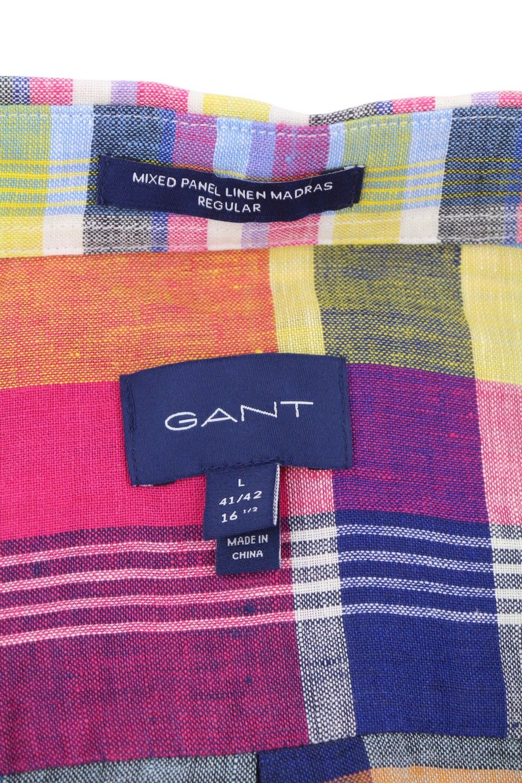 Gant MIXED PANEL LINEN MADRAS L Colourful Button-Down 87499 Size US L / EU 52-54 / 3 - 6 Thumbnail