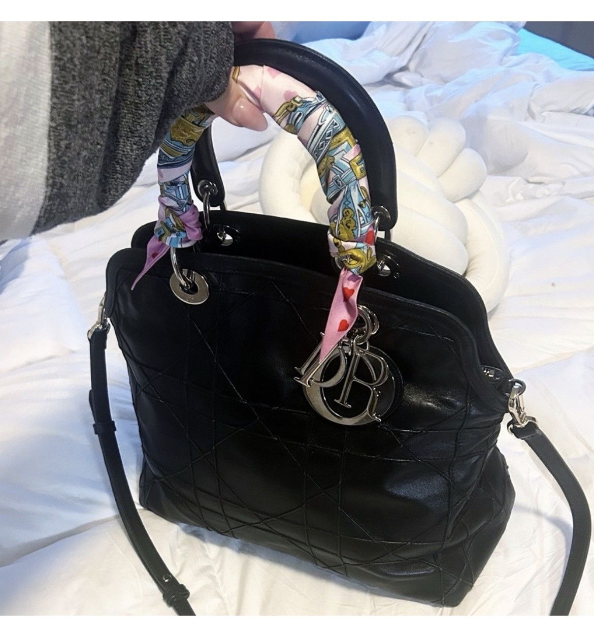 Dior Authentic Dior Gorgeous Black Medium Cannage Granville Bag Size ONE SIZE - 2 Thumbnail