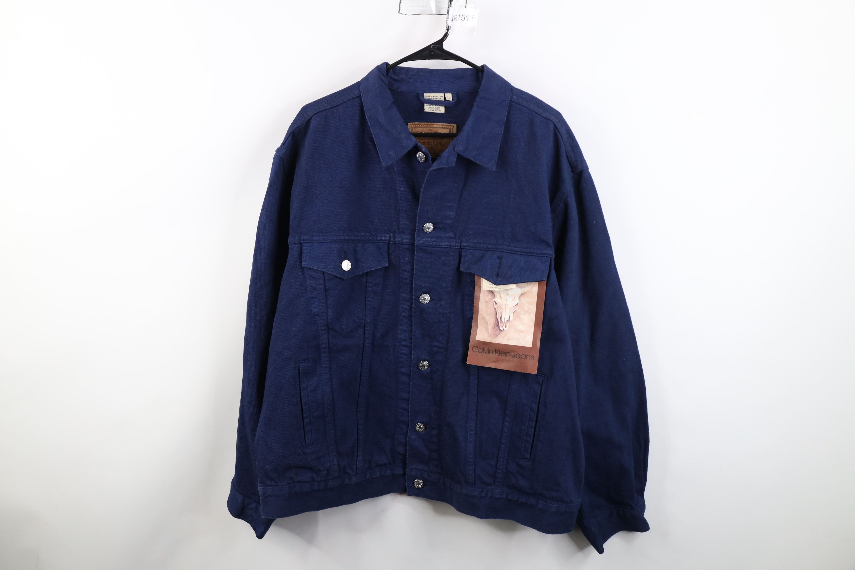 Calvin Klein Deadstock Vintage 90s Calvin Klein Jacket Navy Blue USA Size US L / EU 52-54 / 3 - 1 Thumbnail
