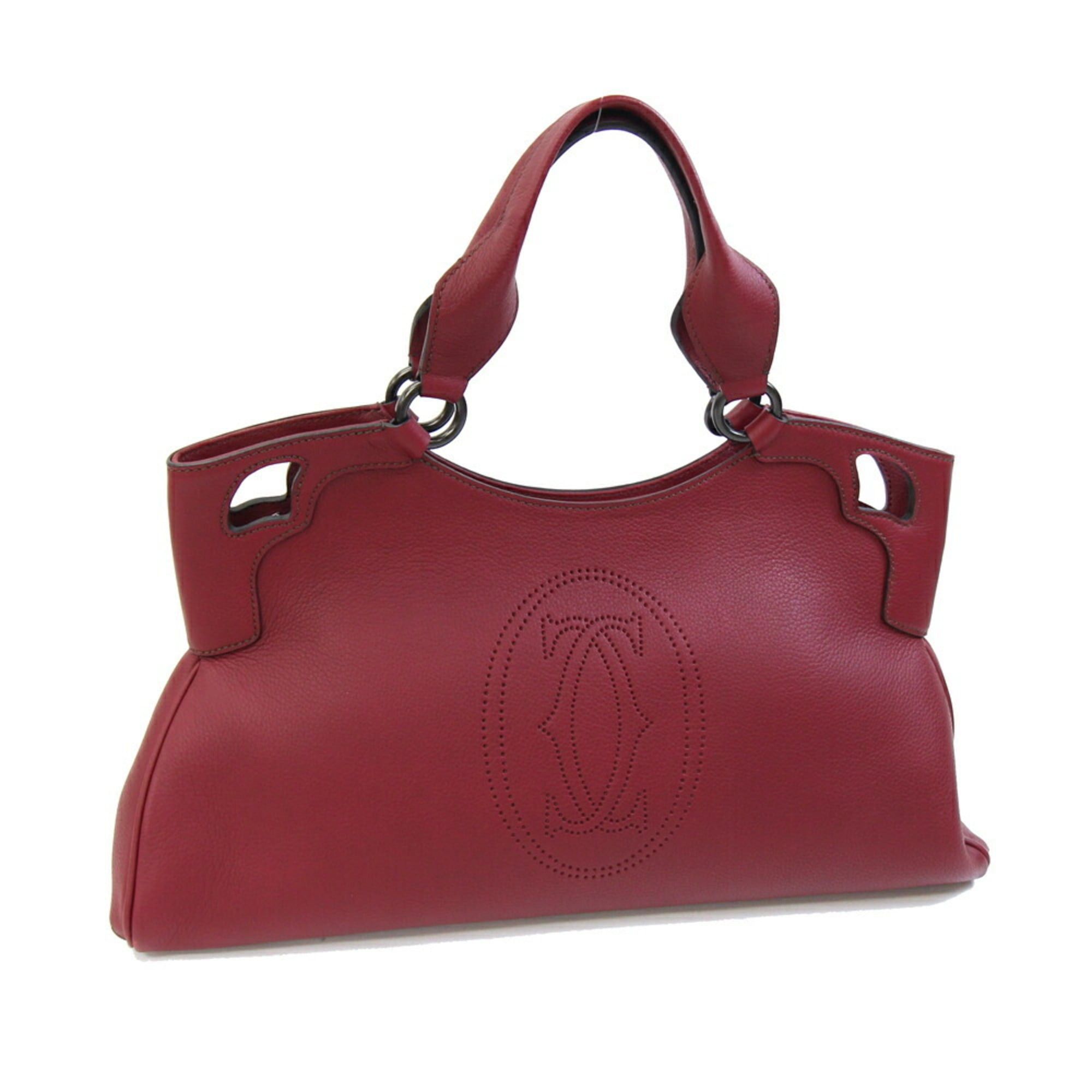 Cartier Marcello de MM One Red Leather Tote Bag Women's