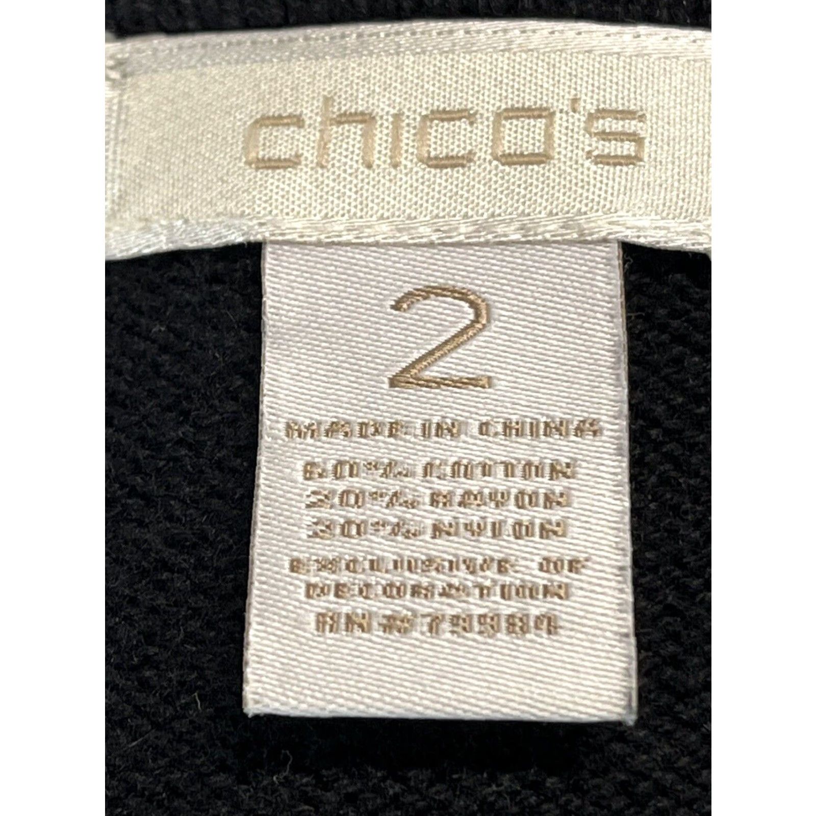 Vintage Chico's Cardigan Sweater Womens Black Full Zip Cotton Blend M Size M / US 6-8 / IT 42-44 - 6 Thumbnail