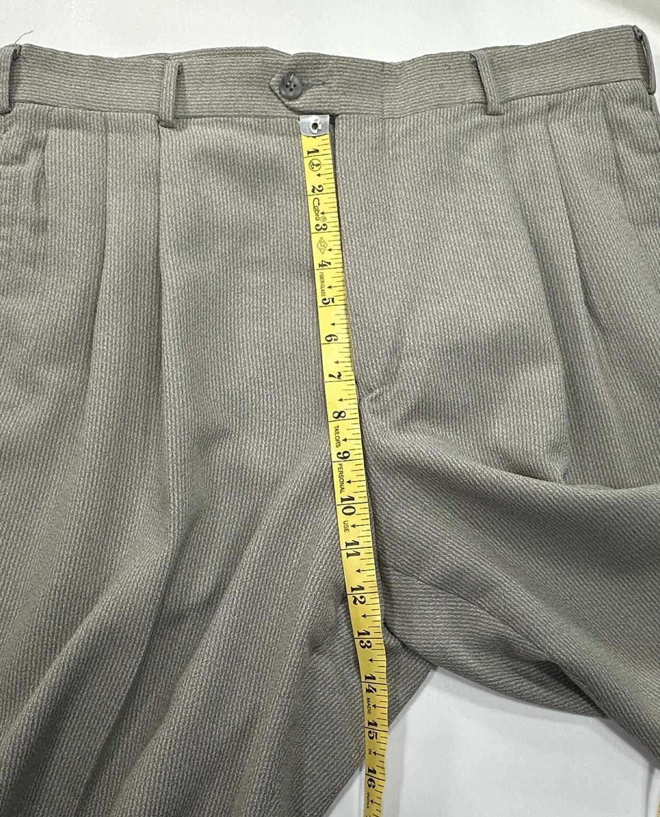 Other Nino Cerutti Polyester Pleated Dress Pants Mens Brown 34/30 Size US 34 / EU 50 - 4 Thumbnail