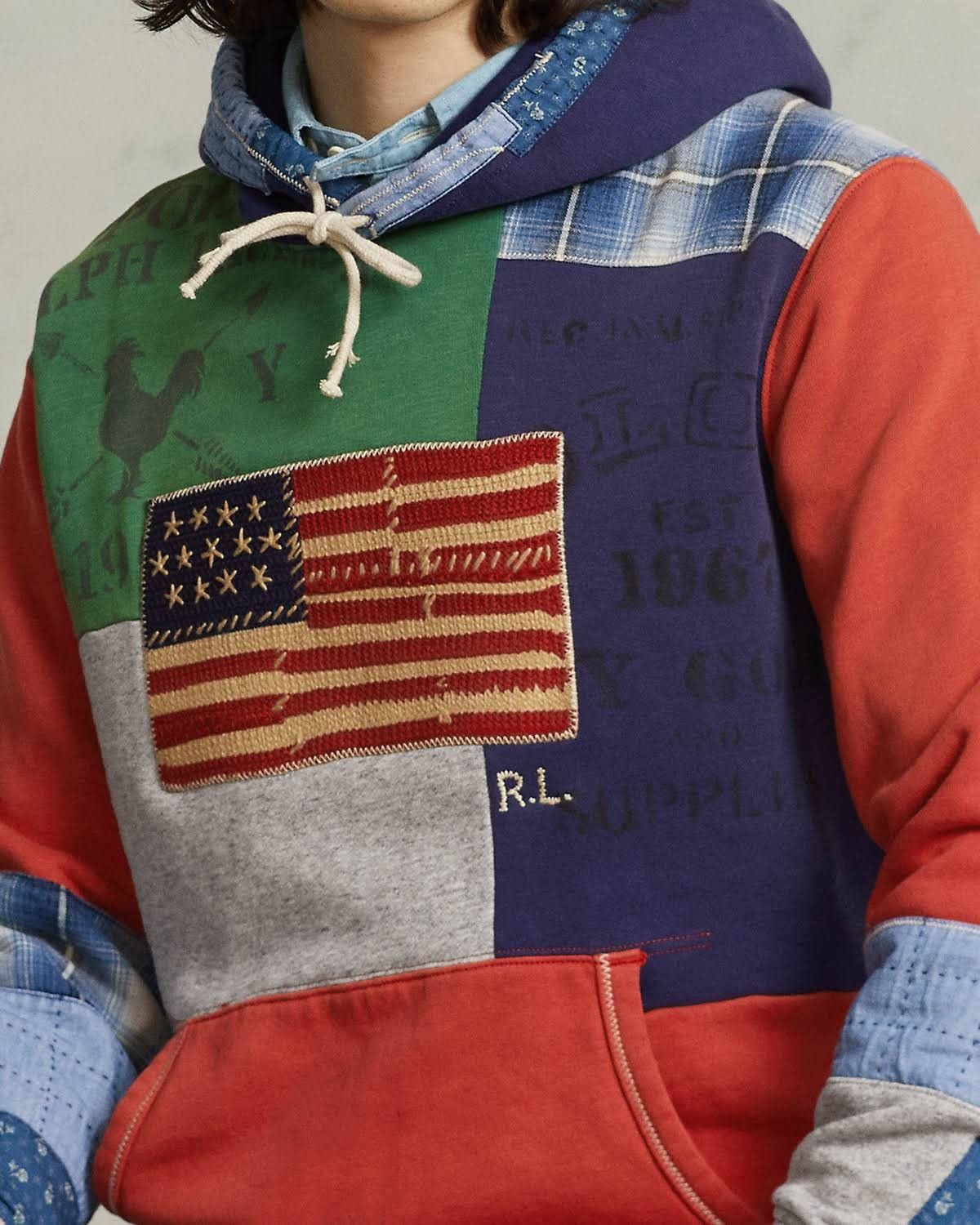 Polo Ralph Lauren Polo Ralph Lauren Patchwork pouch-pockets hoodie Americana Size US M / EU 48-50 / 2 - 15 Thumbnail