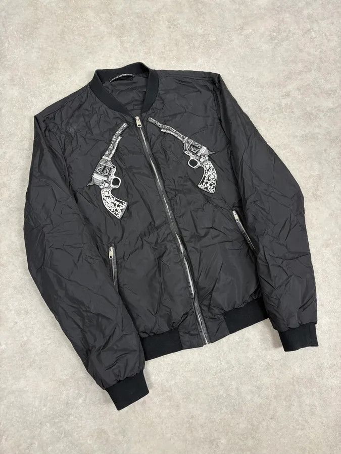 Dolce & Gabbana AW2016 Dolce & Gabbana Black Nylon Embroidered Revolver Gun Jacket Size US M / EU 48-50 / 2 - 4 Thumbnail