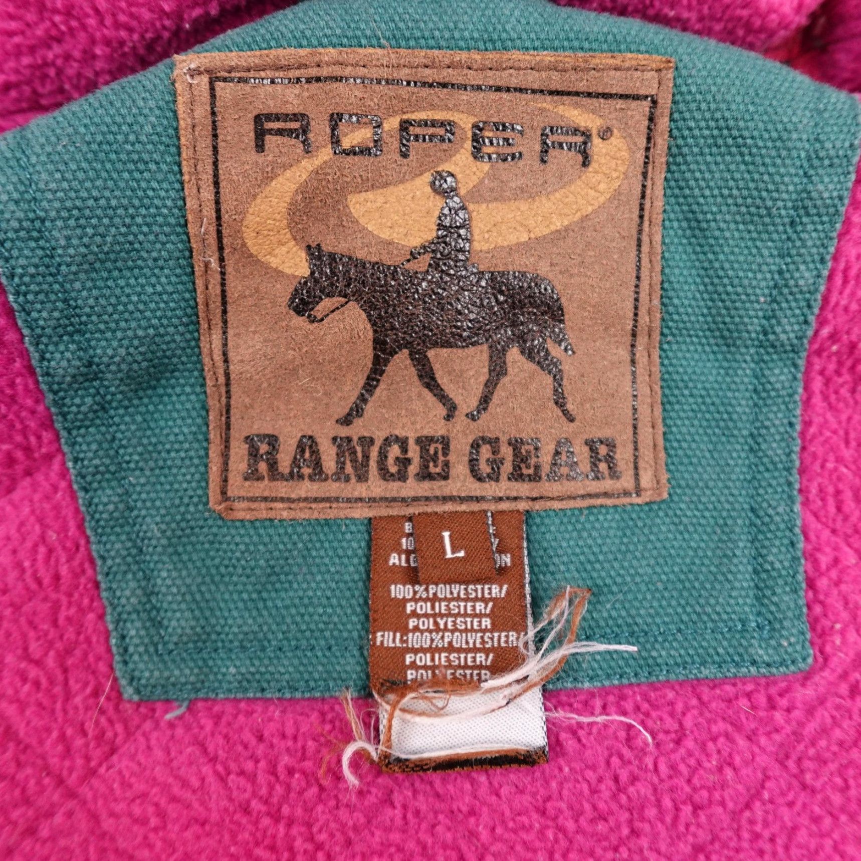 Roper Roper Range Gear Vest Womens Large Green Canvas Quilted Fleece Lined Insulated Western Outdoor Full Zip Pockets Casual Workwear Size L / US 10 / IT 46 - 4 Thumbnail