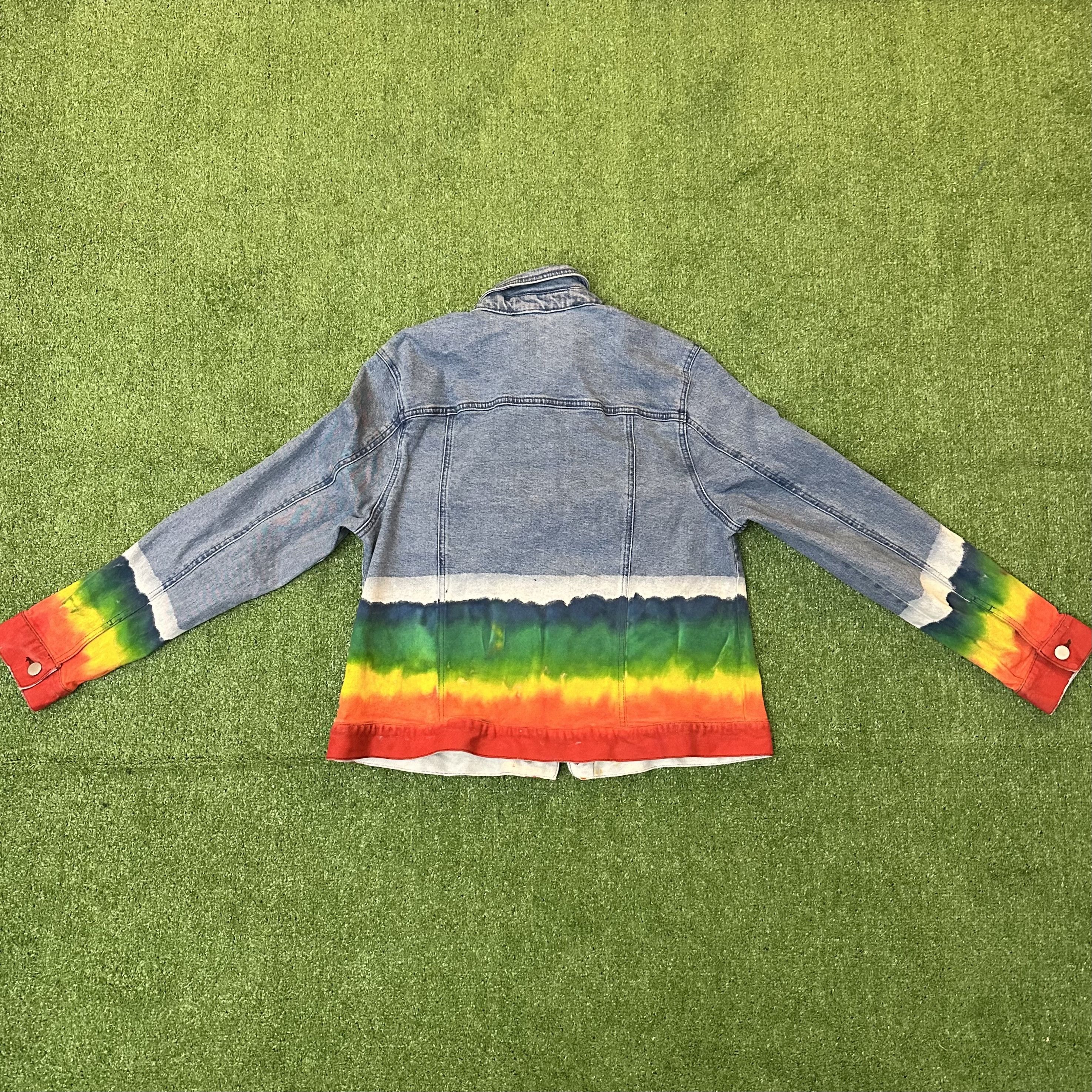Other Women's Baccini Los Angeles Denim/Tie-Dye Jean Jacket Size L / US 10 / IT 46 - 2 Thumbnail