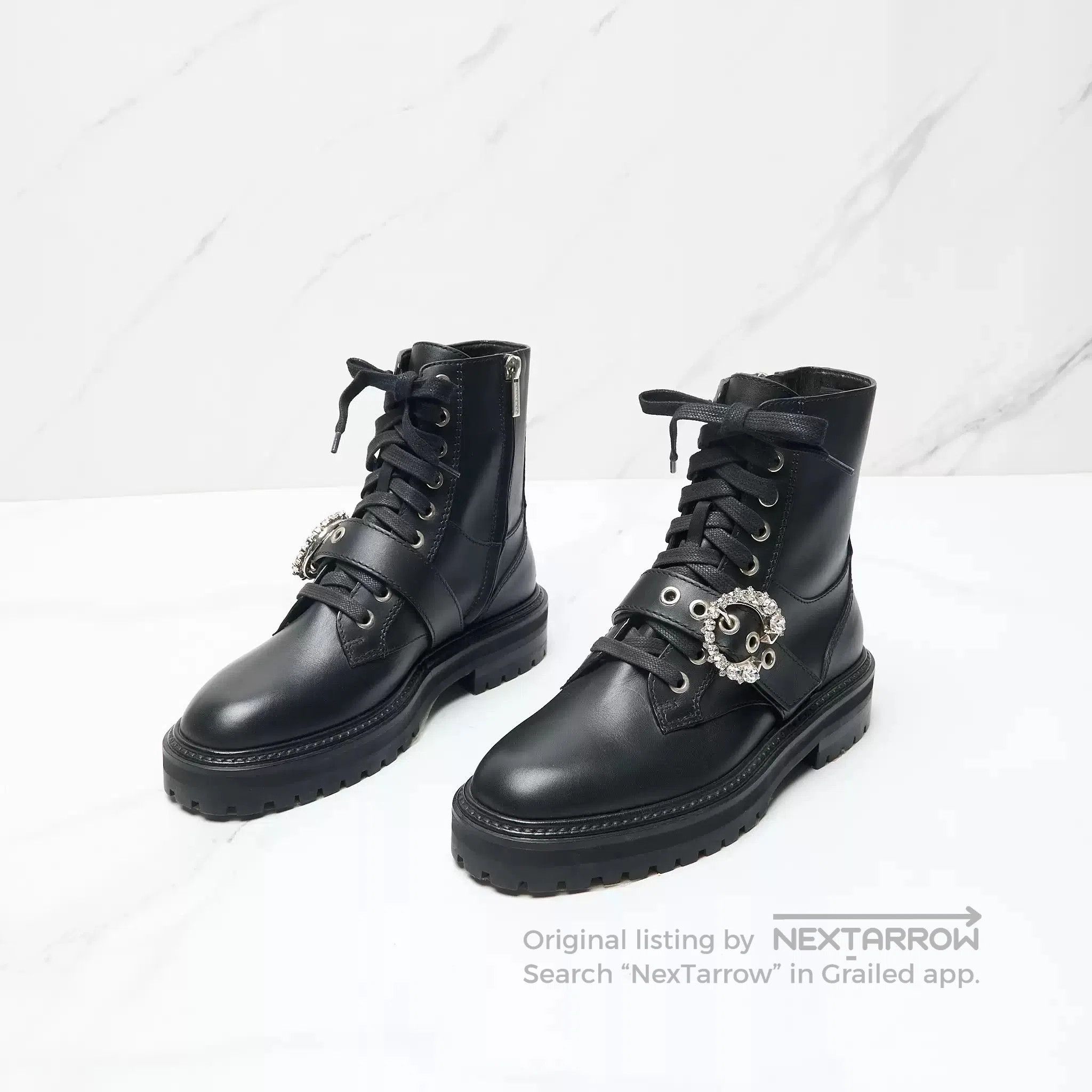 Jimmy Choo Jimmy Choo Women's Diamond Buckle Martin Boots. Size US 6 / IT 36 - 2 Thumbnail