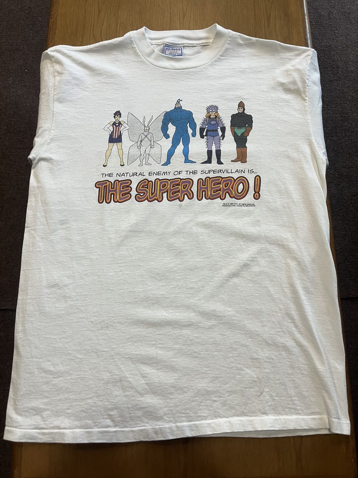 Arts & Science Vtg The Tick The Super Hero & Villain !1994’s Cartoon Tshirt Size US XL / EU 56 / 4 - 4 Thumbnail