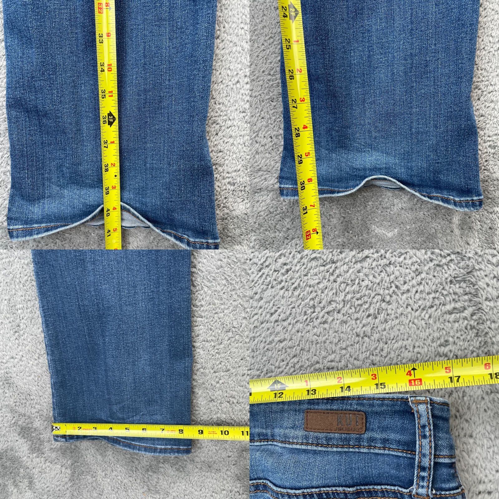 Vintage KUT from the Kloth Jeans Womens 12S Blue Bootcut Denim Logo Stretch Cotton Bootcut Jeans Women 12 Regular Inseam 31 in Navy Blue Logo 5-Pocket Size 34" / US 12 / IT 48 - 8 Thumbnail