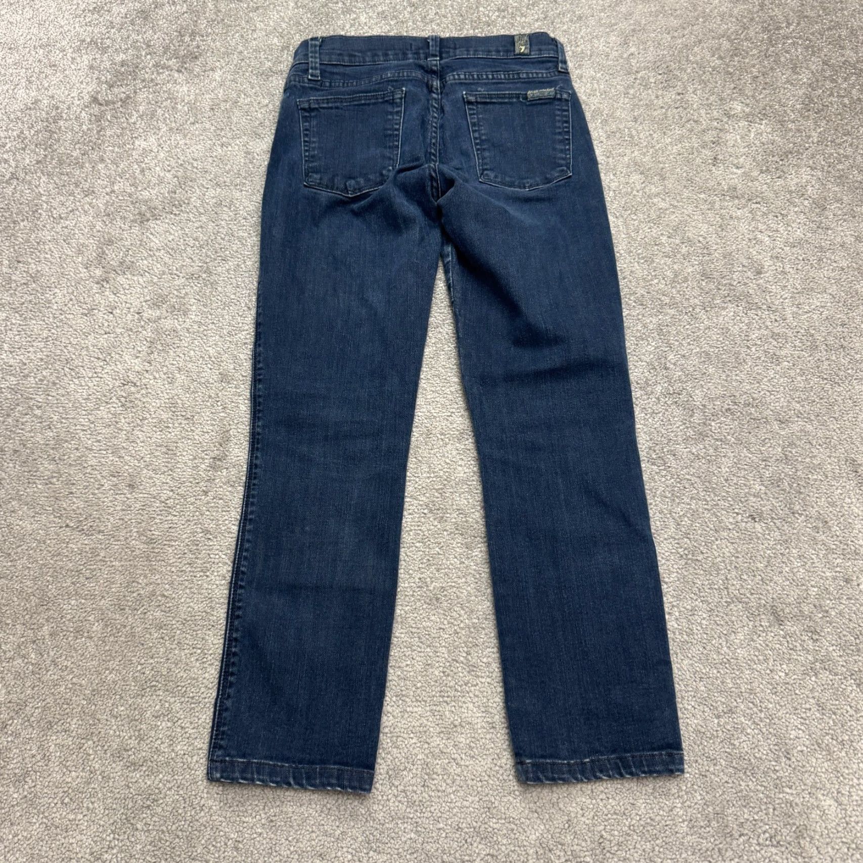 7 For All Mankind 7 For All Mankind Slim Straight Denim Jeans Womens 24 Blue Dark Wash Mid Rise Size 24" / US 00 / IT 34 - 2 Thumbnail