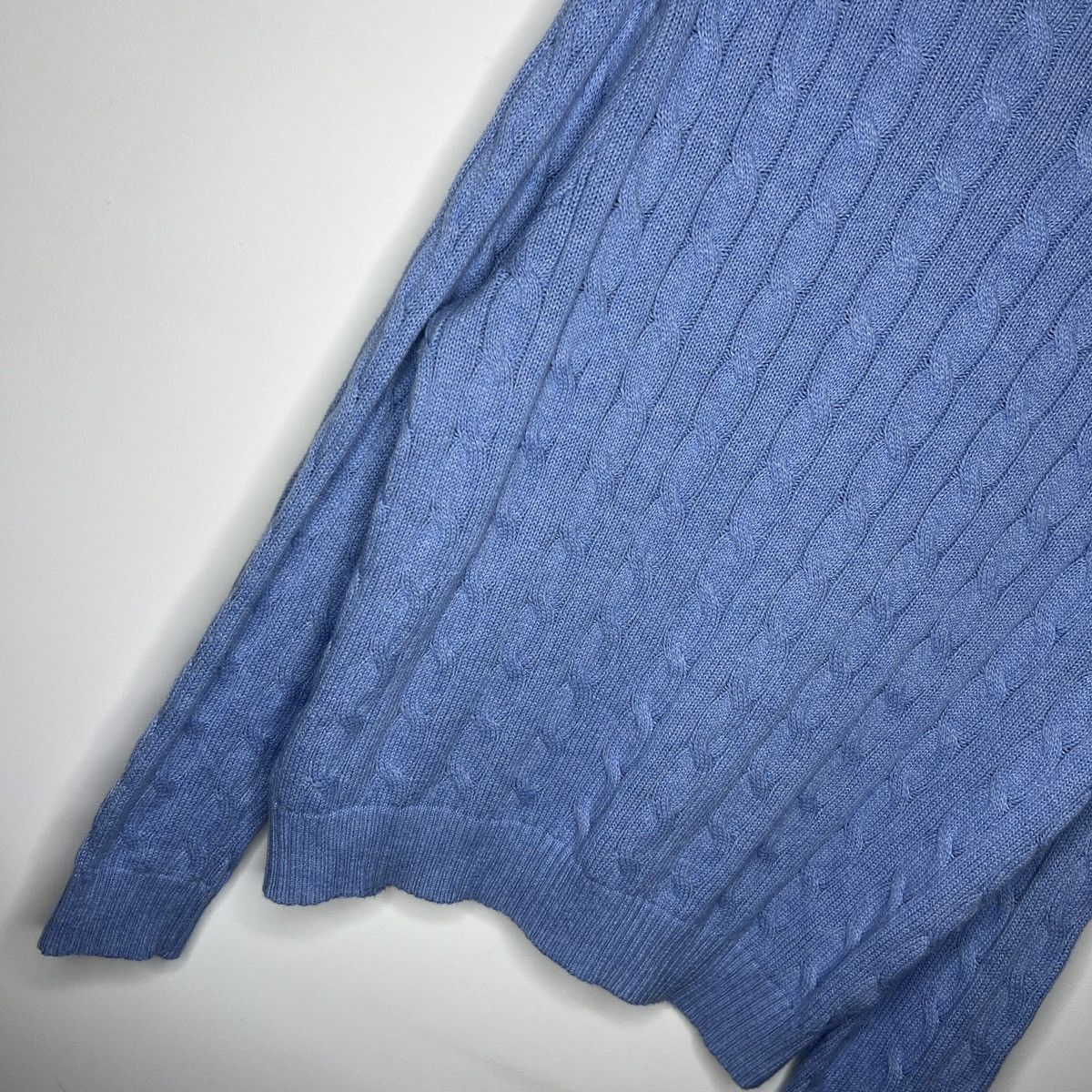 Polo Ralph Lauren × Ralph Lauren Polo Ralph Lauren Sweater Jumper Cable Knitwear Baby Blue Size US L / EU 52-54 / 3 - 11 Thumbnail