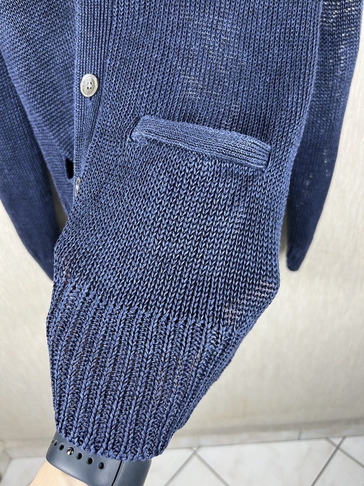 Polo Ralph Lauren Polo Ralph Lauren linen sweater cardigan knitted navy knit Size US M / EU 48-50 / 2 - 7 Thumbnail