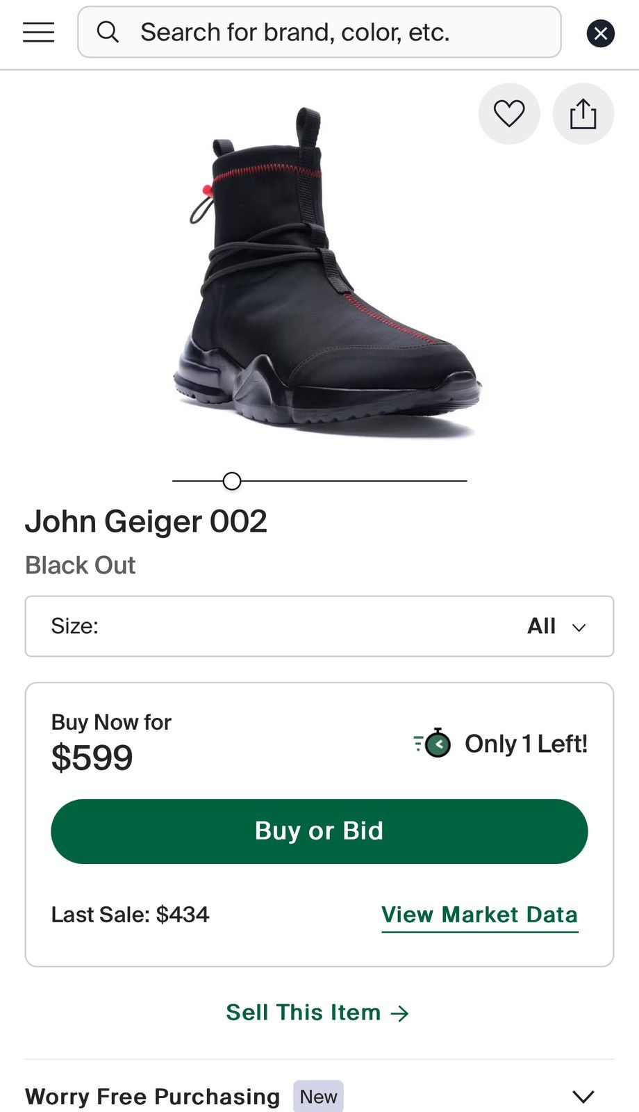 John Geiger John Geiger 002 Blackout 2018 Size US 12 / EU 45 - 12 Thumbnail