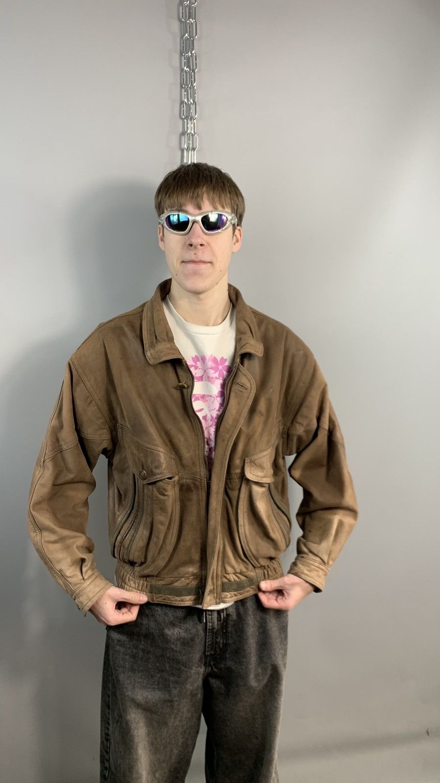 Vintage Vintage Leather Bomber Jacket Size US S / EU 44-46 / 1 - 4 Thumbnail