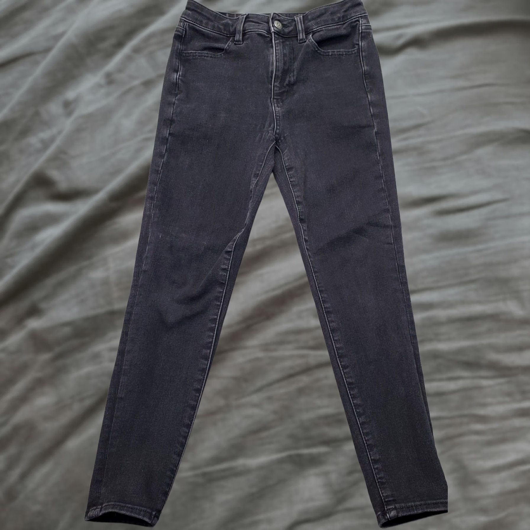 American Eagle Outfitters American Eagle Jeans Womens 4 Black 360° Next Level Stretch Skinny Fit Dark Wash Jeans Size 27" / US 4 / IT 40 - 1 Thumbnail