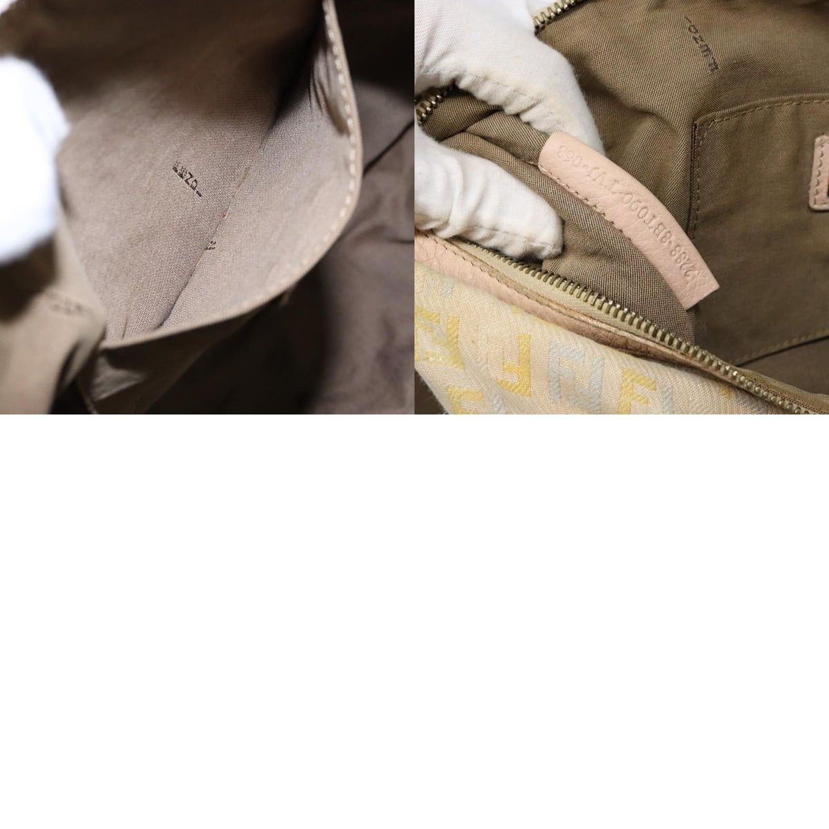 Fendi FENDI Zucchino Canvas Shoulder Bag Beige Gold Size ONE SIZE - 13 Thumbnail