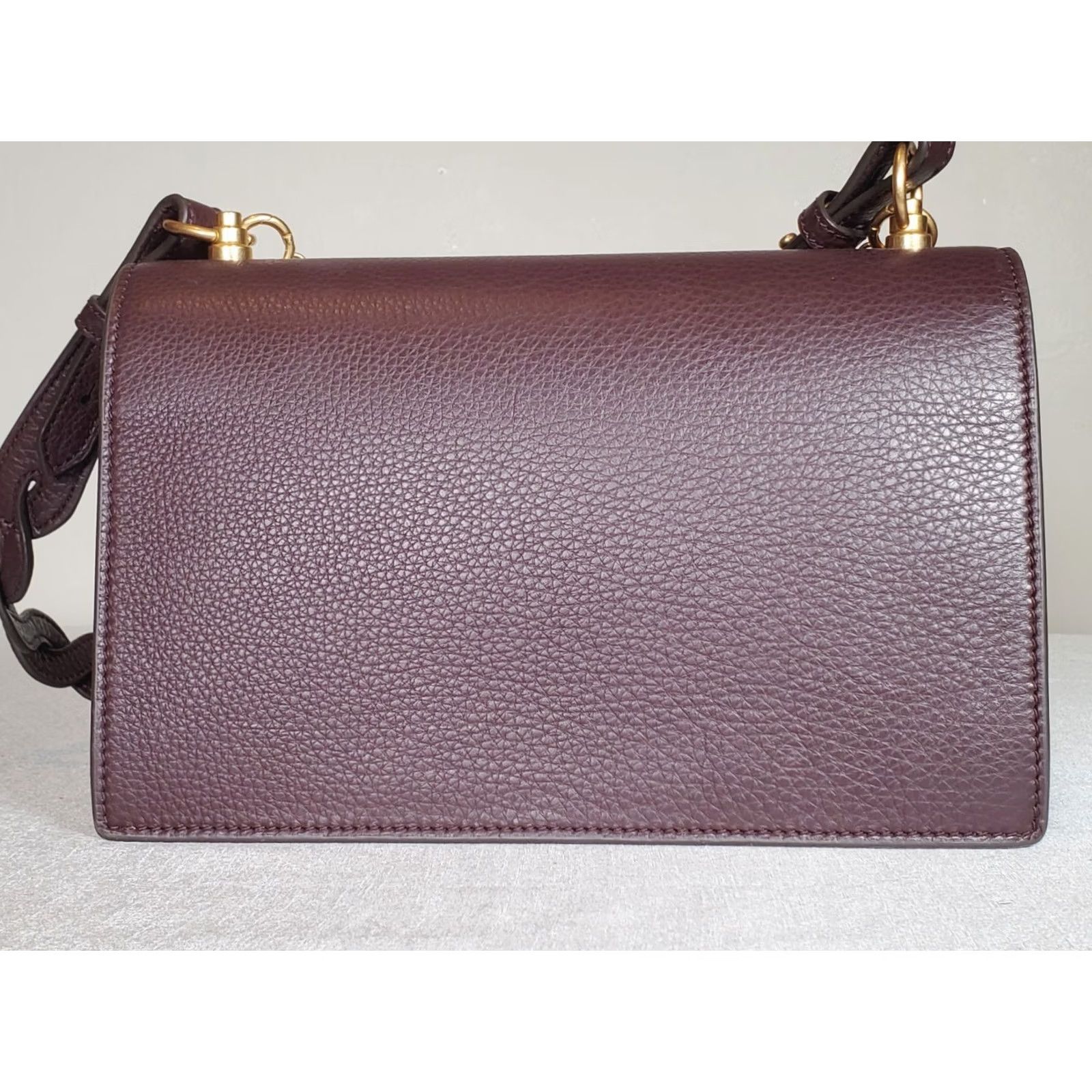 Tory Burch Tory Burch Miller Shoulder Bag Tempranillo Dark Burgundy Leather Magnetic Flap 83991 Large Crossbody Bag Women Womens Size ONE SIZE - 4 Thumbnail