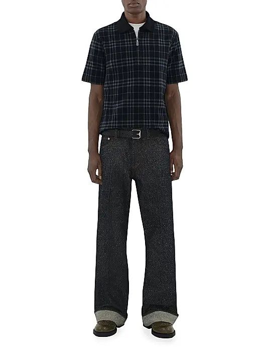 Burberry os11x0326 Check Quarter-Zip Polo Shirt in Multicolor Size US L / EU 52-54 / 3 - 2 Thumbnail