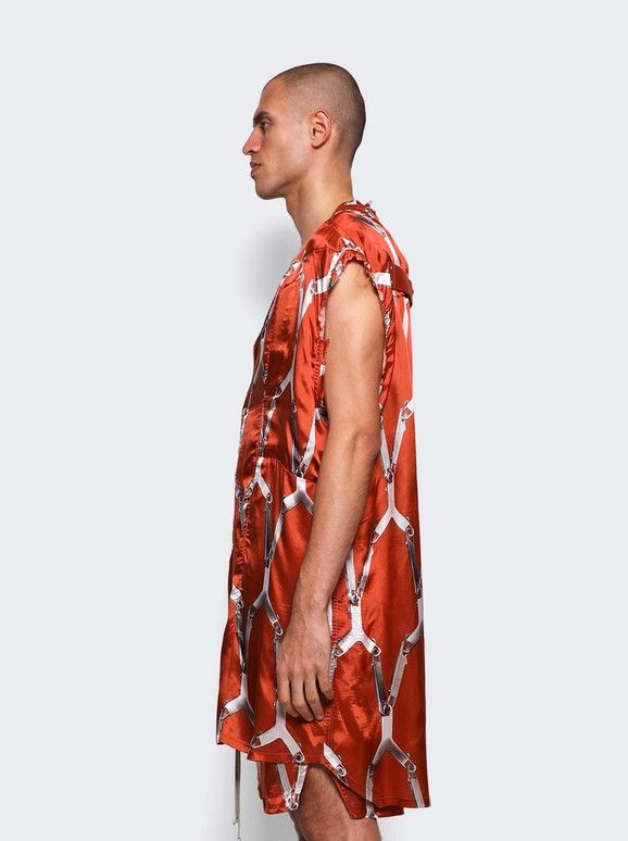 Rick Owens o1y0325 Patterned Shirt in Orange/Silver Size US M / EU 48-50 / 2 - 3 Thumbnail