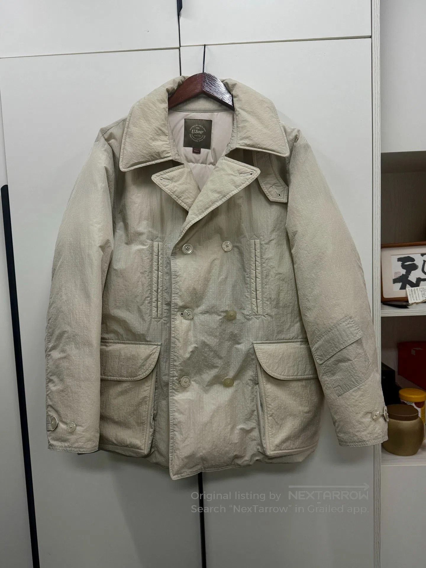 Sage U.Sage FW23 Metallic Nylon Down Pea Coat. Size US M / EU 48-50 / 2 - 4 Thumbnail