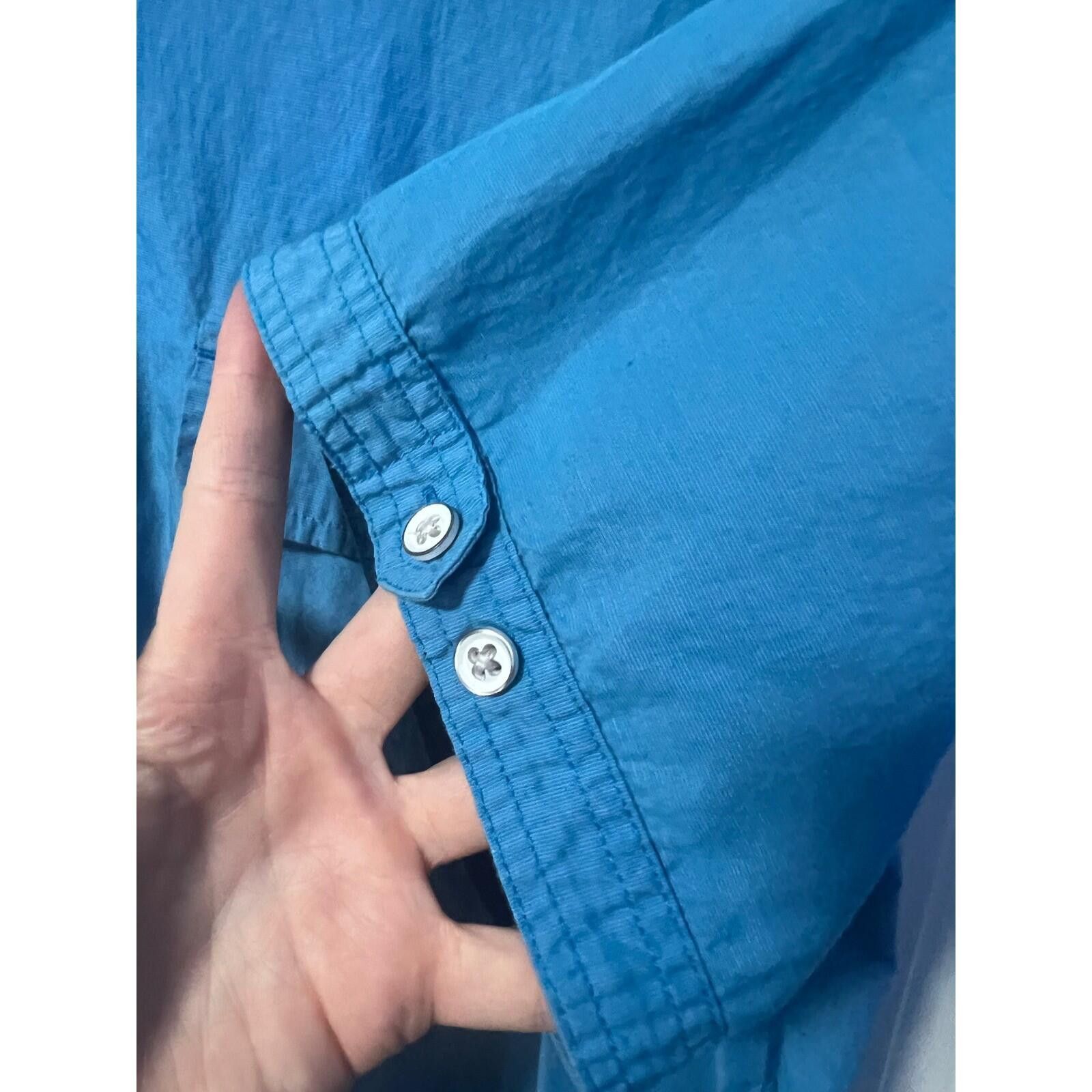 Express Express Shirt Mens Large Blue Excellent Fitted Short Sleeve Size US L / EU 52-54 / 3 - 5 Thumbnail