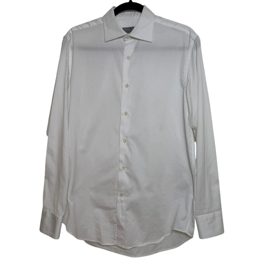 Canali Canali Cotton White Button-Down Shirt Size US L / EU 52-54 / 3 - 1 Thumbnail