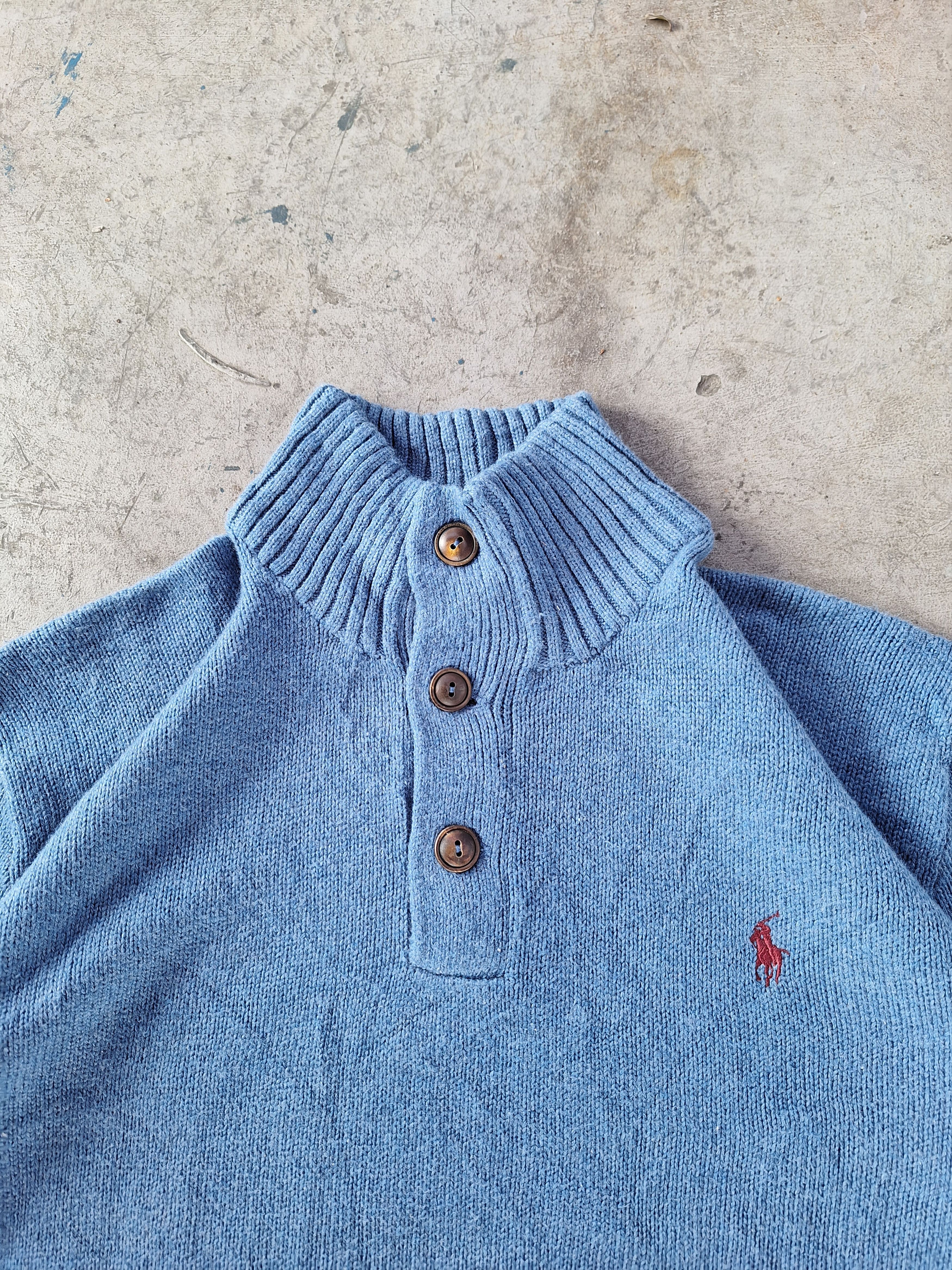 Polo Ralph Lauren × Ralph Lauren × Vintage Polo Ralph Lauren Cable Knit Sweater Cotton 1/4 Button Zip Size US XL / EU 56 / 4 - 2 Thumbnail