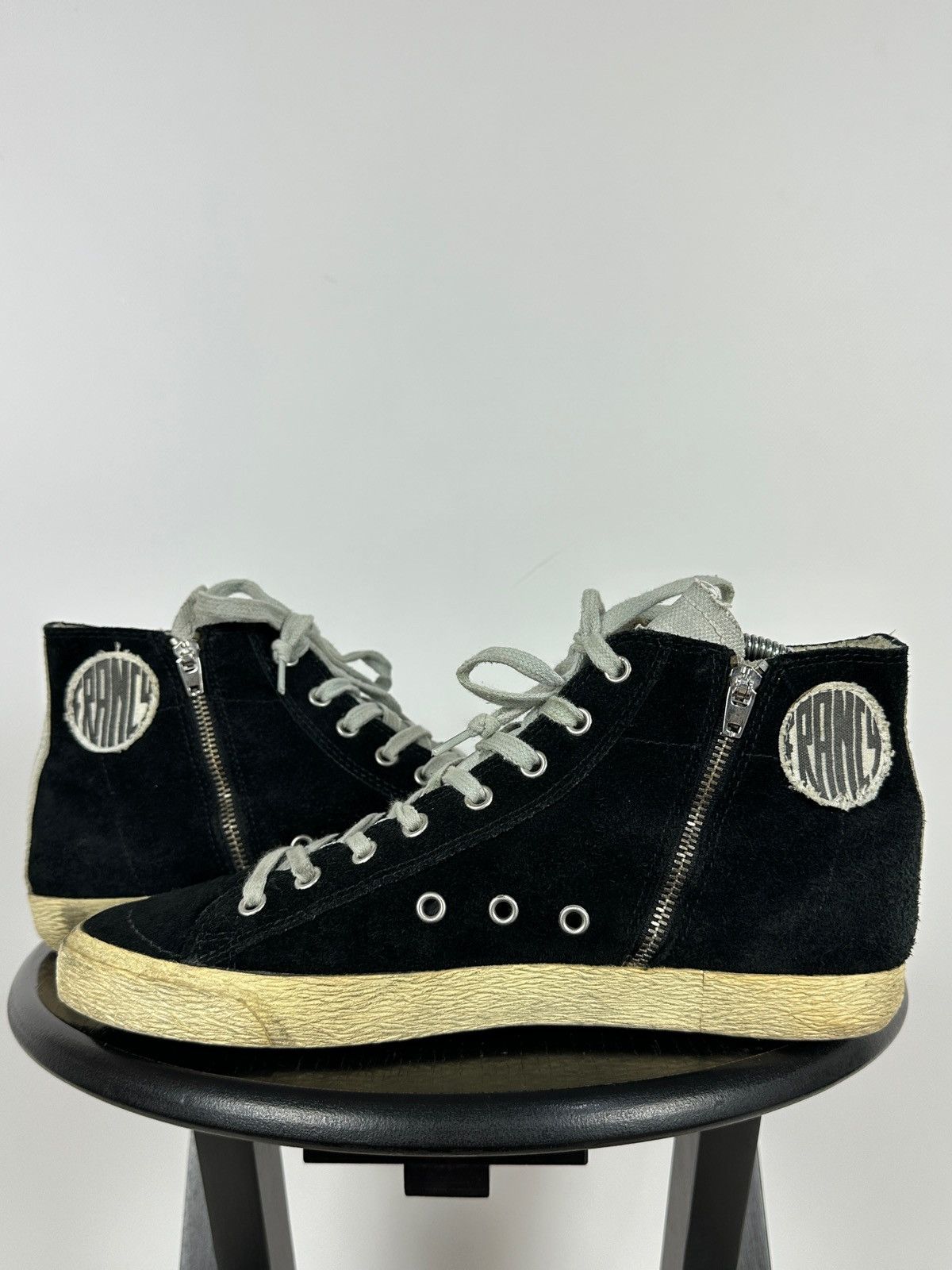 Golden Goose Golden Goose Francy Black Suede High Top Sneakers Size US 7 / EU 40 - 9 Thumbnail