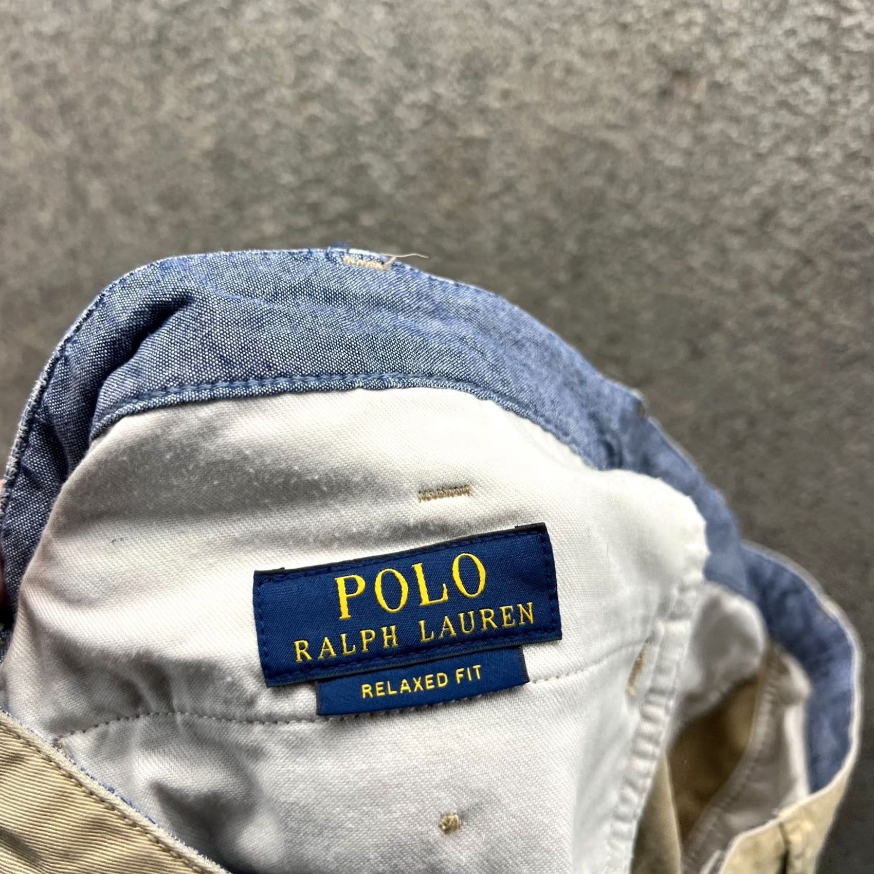 Polo Ralph Lauren Polo Ralph Lauren Shorts Men 36 Khaki Chino Flat Front Relaxed Cotton Tan Vintage No Size US M / EU 48-50 / 2 - 4 Thumbnail
