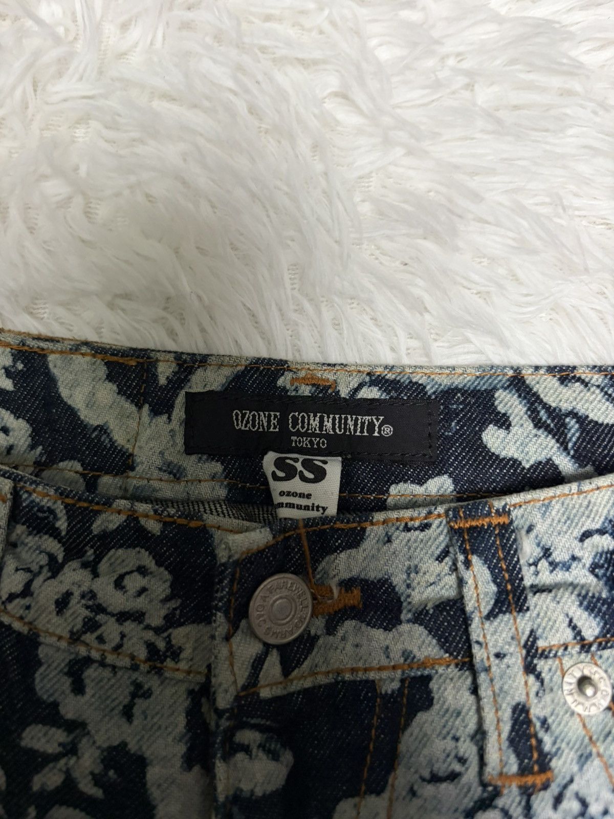 Hysteric Glamour Rare Ozone Community tattoo floral flared raw denim jeans Size 26" / US 2 / IT 38 - 4 Thumbnail