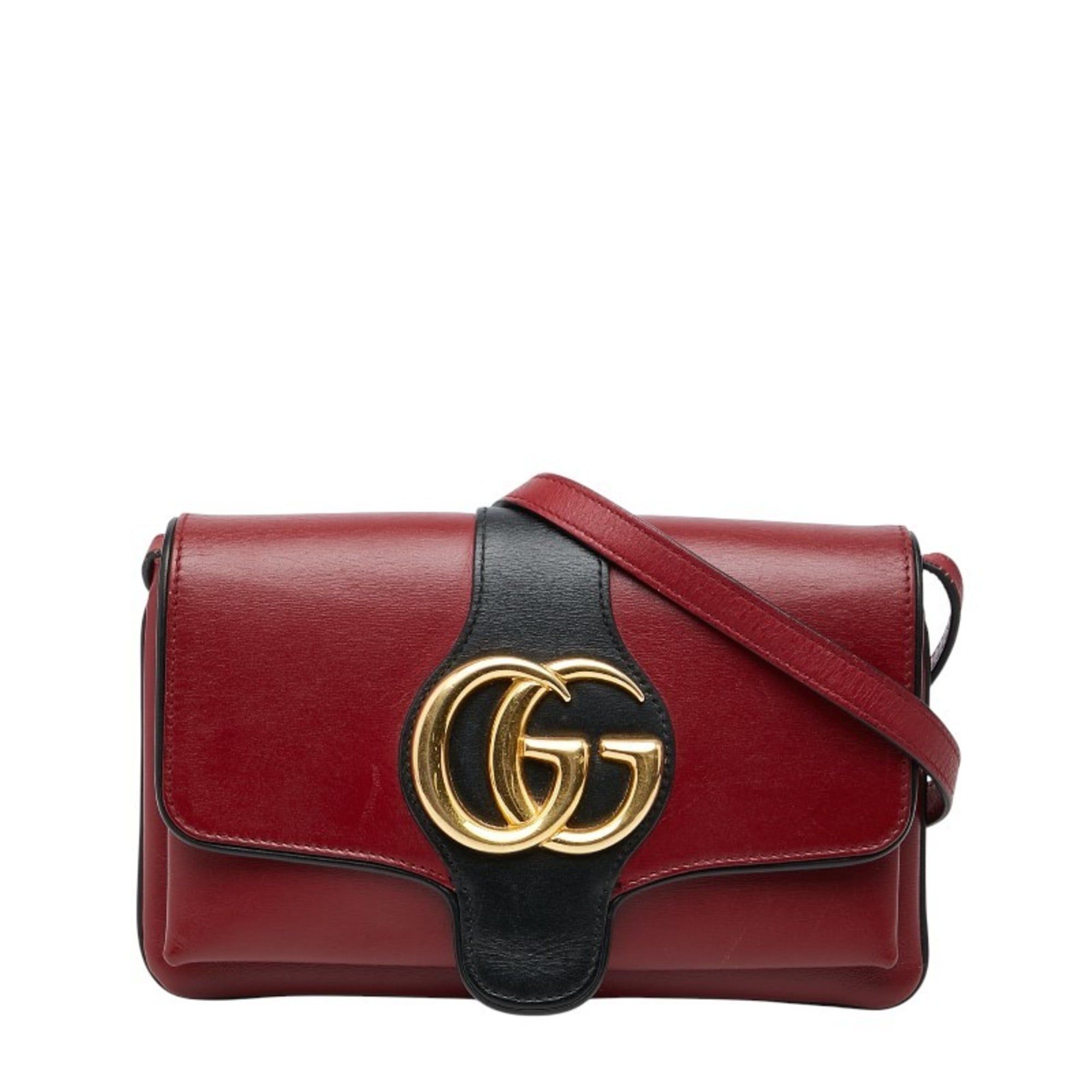 Gucci GG Marmont Ally Crossbody Shoulder Bag 550129 Red and Black Leather Women's GUCCI