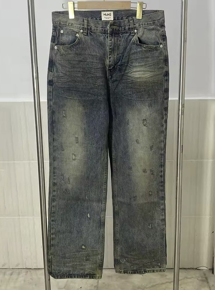 Japanese Brand × Vintage Streetwear Washed Dirty Baggy Blue Jean Size US 32 / EU 48 - 11 Thumbnail
