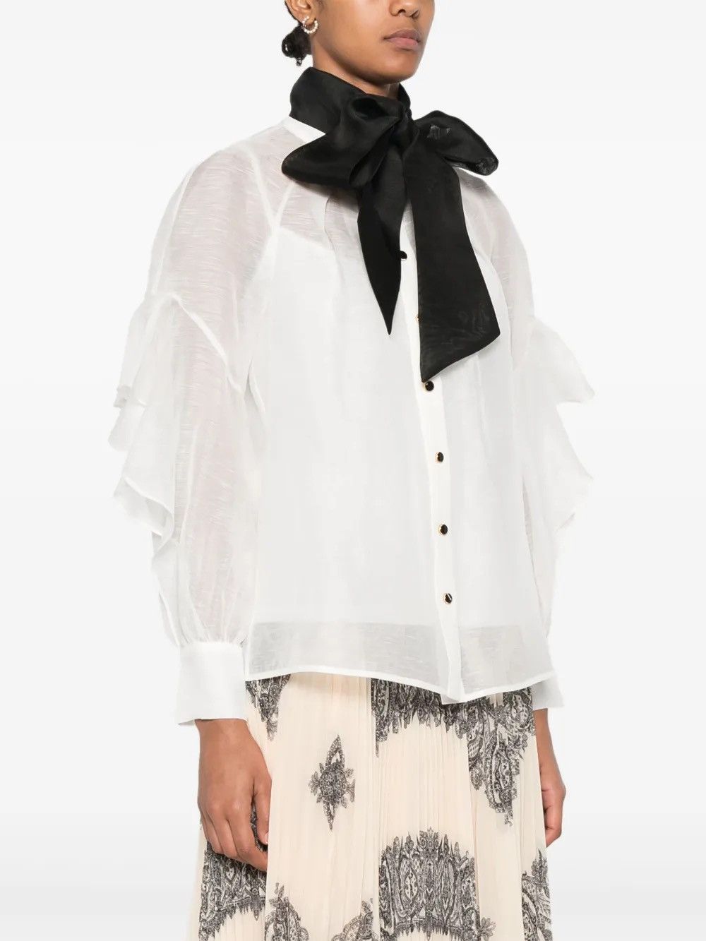 Zimmermann Zimmermann - Fall/24 - "In Illustration" Waterfall Blouse Size M / US 6-8 / IT 42-44 - 2 Thumbnail