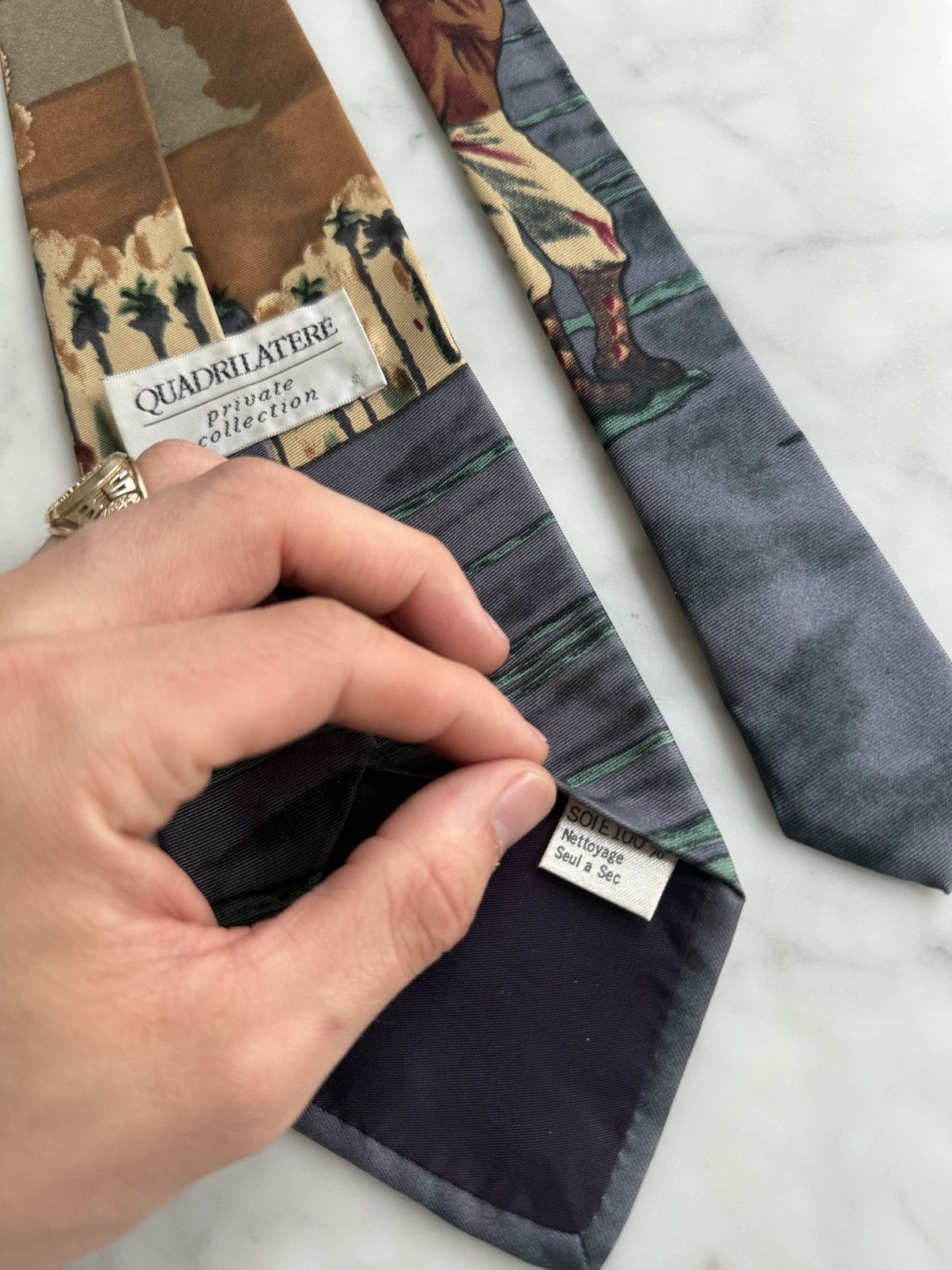 Other Vintage Golf Scene Silk Tie Novelty Print Italian Made Size ONE SIZE - 6 Thumbnail