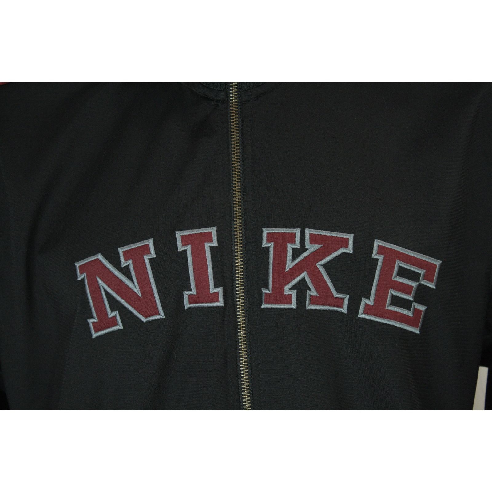 Nike × Vintage Vintage Y2K Nike Varsity Spell Out Black Track Jacket Size US L / EU 52-54 / 3 - 3 Thumbnail