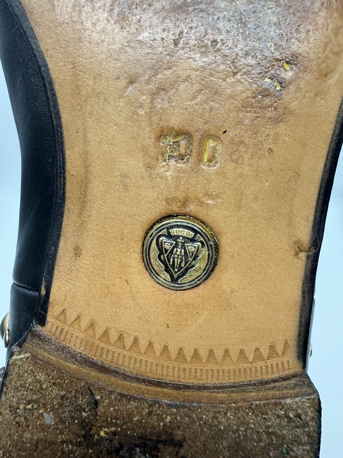 Gucci Gucci "Elizabeth" Studded Tall Boot Black Leather Gold Studs Size US 11 / EU 44 - 11 Thumbnail