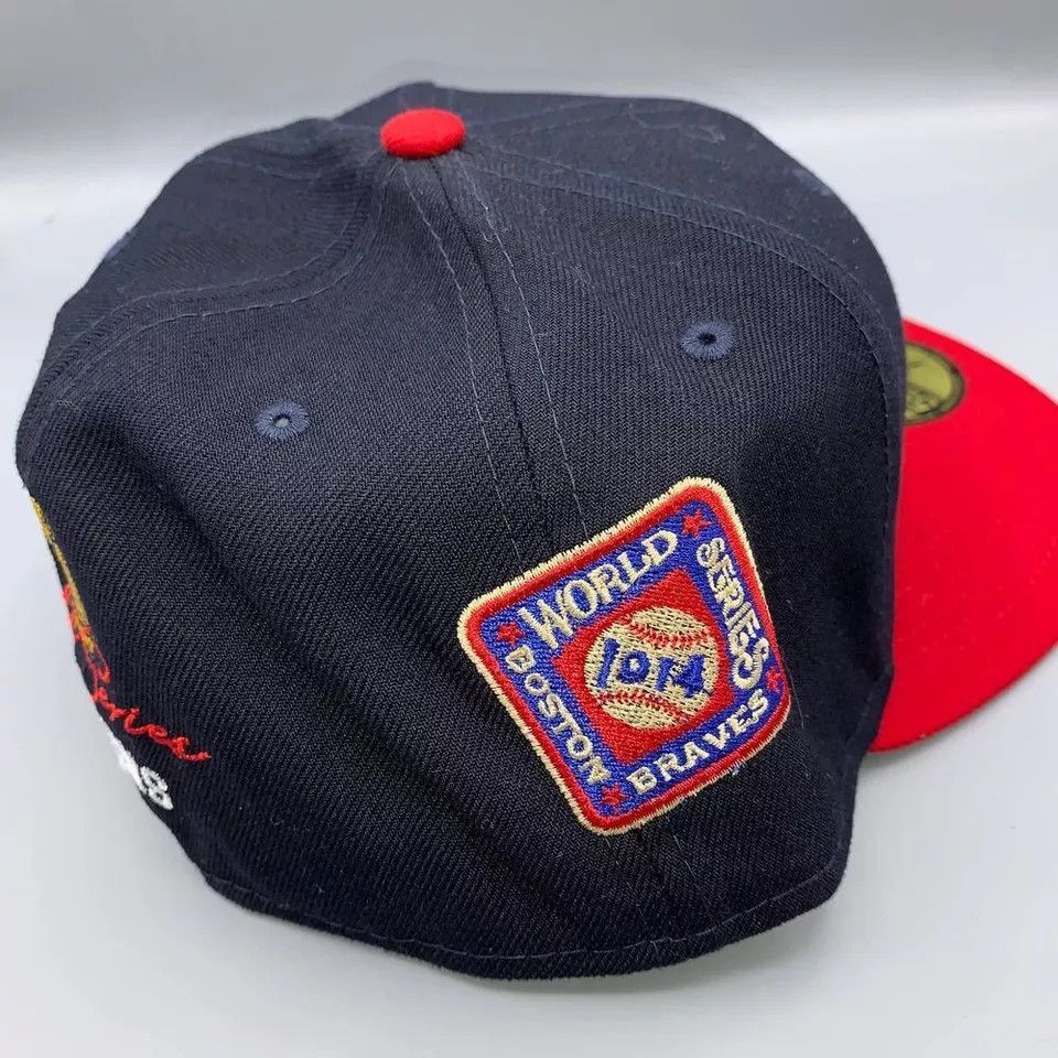 New Era Atlanta Braves Hat Men 7 5/8 Black World Series Fitted Cap Size ONE SIZE - 3 Thumbnail