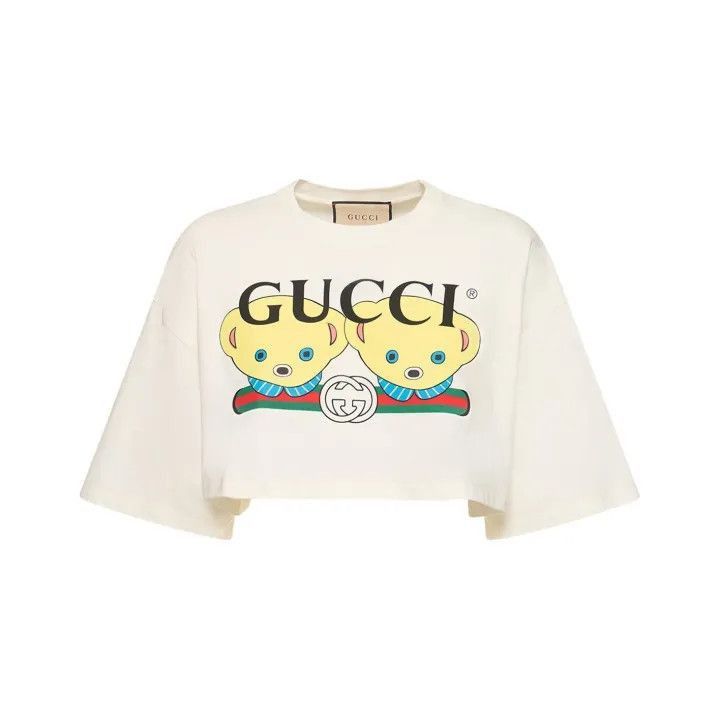 Gucci Gucci Bear Print Cropped T-Shirt for Women-2507 Size XXS / US 00 / IT 34 - 7 Thumbnail
