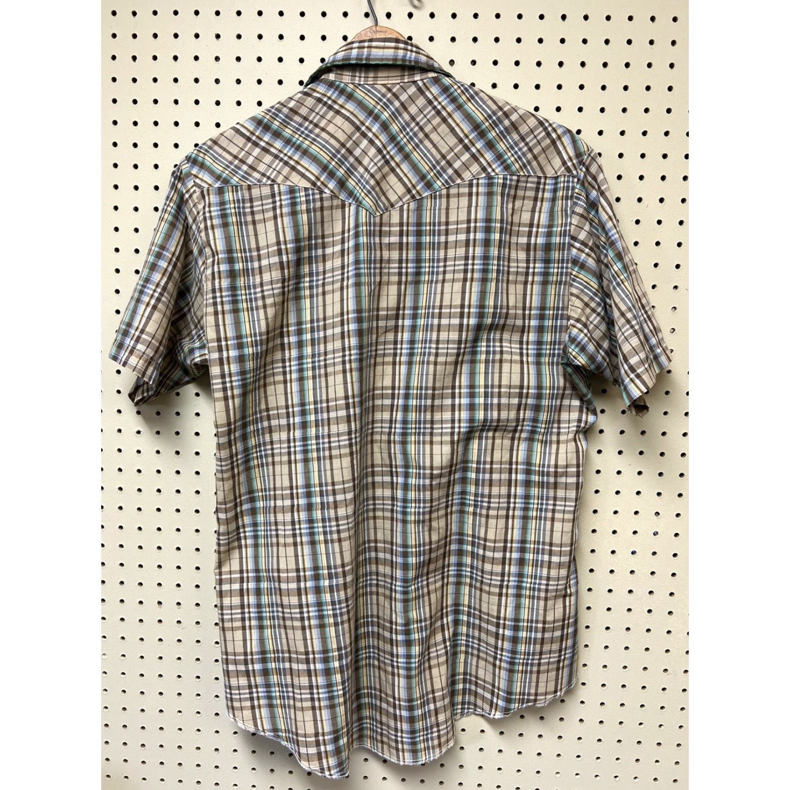 Vintage VINTAGE Holt Pearl Snap Shirt Mens L Blue Brown Plaid Short Sleeve Western Shirt Size US L / EU 52-54 / 3 - 2 Thumbnail