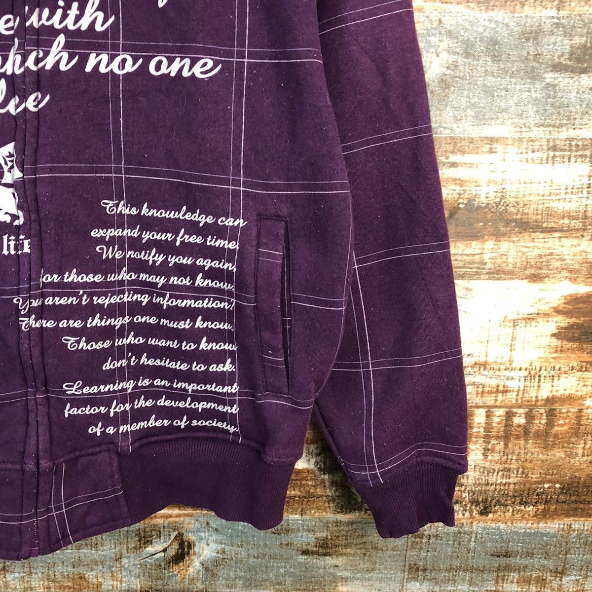 Japanese Brand Famock Purple art vintage Hoodie sweatshirt #A1275 Size US M / EU 48-50 / 2 - 8 Thumbnail