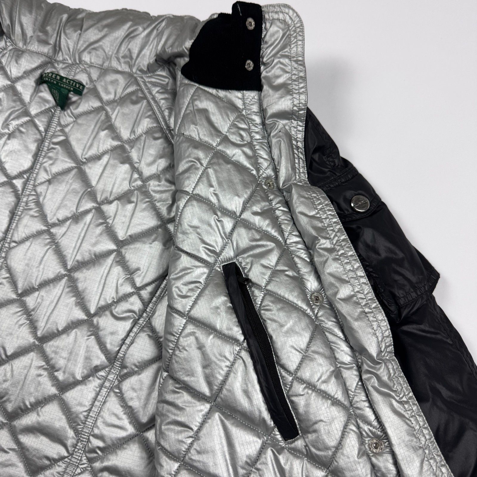 Lauren Ralph Lauren Lauren Ralph Lauren Puffer Jacket XL Black Quilted Silver Size XL / US 12-14 / IT 48-50 - 7 Thumbnail
